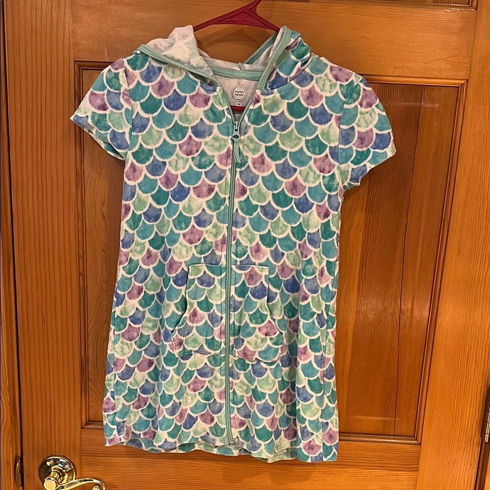 Colorful Mermaid Scale Hoodie coverup